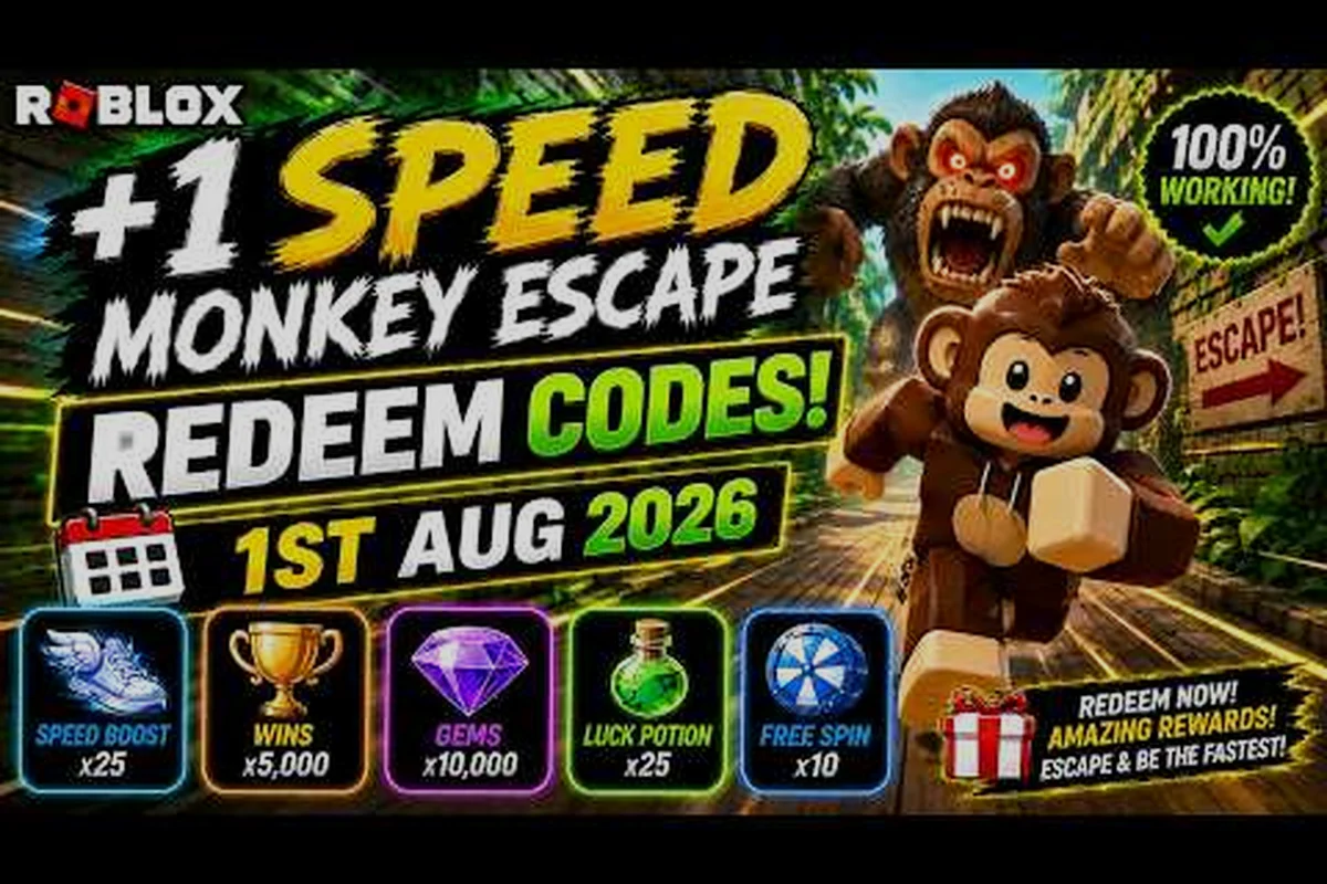 Speed Monkey Escape Codes (August 2026) – New Codes & Rewards